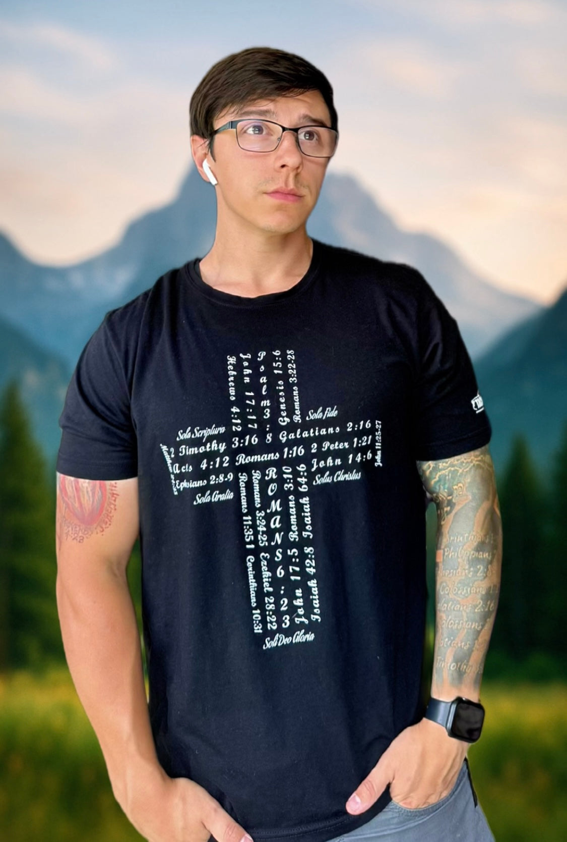 Black/ White Sola Cross T-Shirt