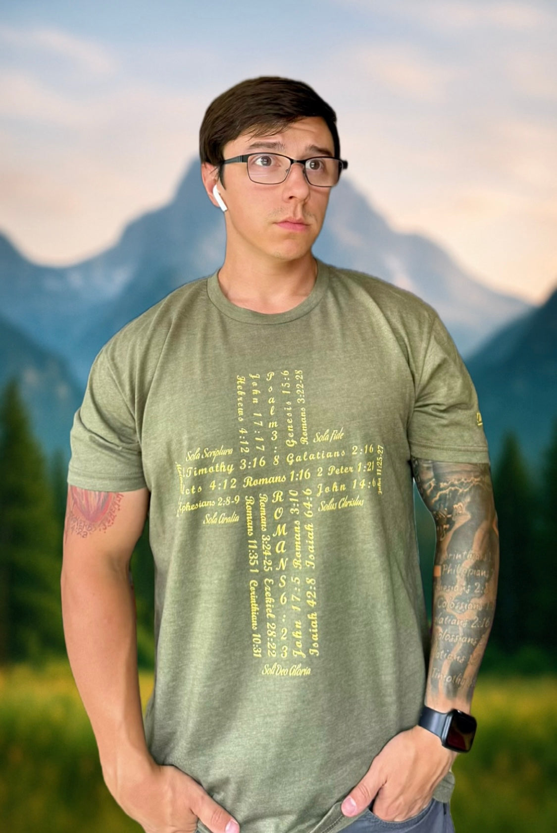 Green/Gold Sola Cross T-Shirt