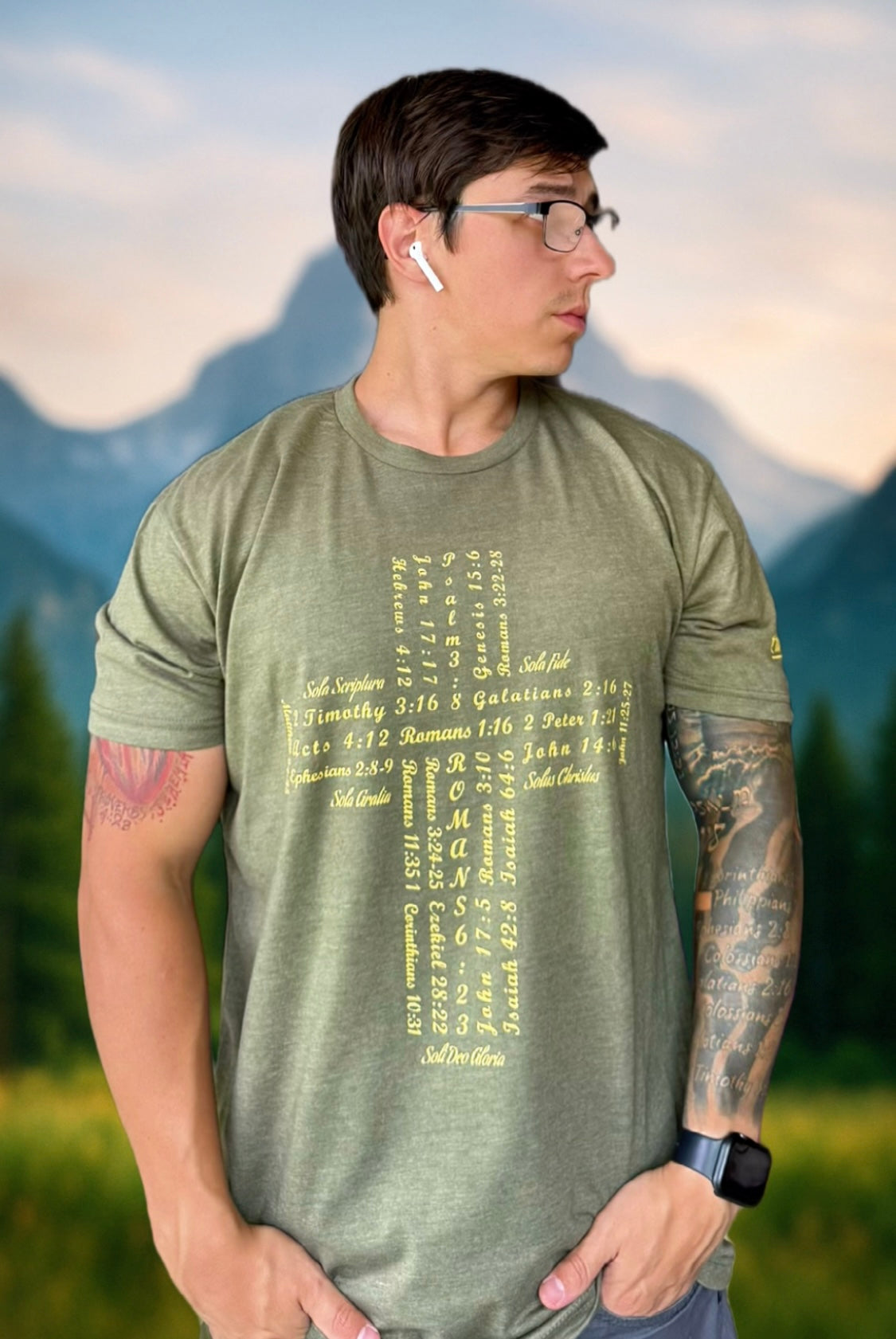Green/Gold Sola Cross T-Shirt
