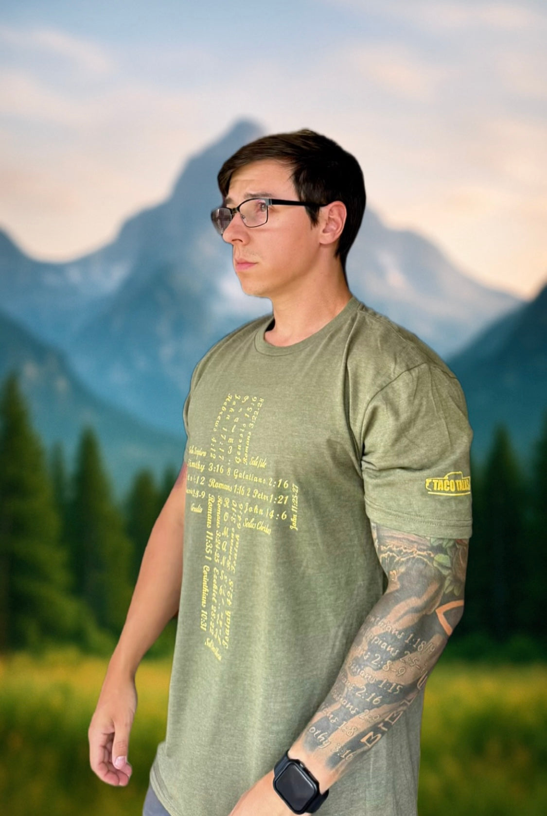 Green/Gold Sola Cross T-Shirt