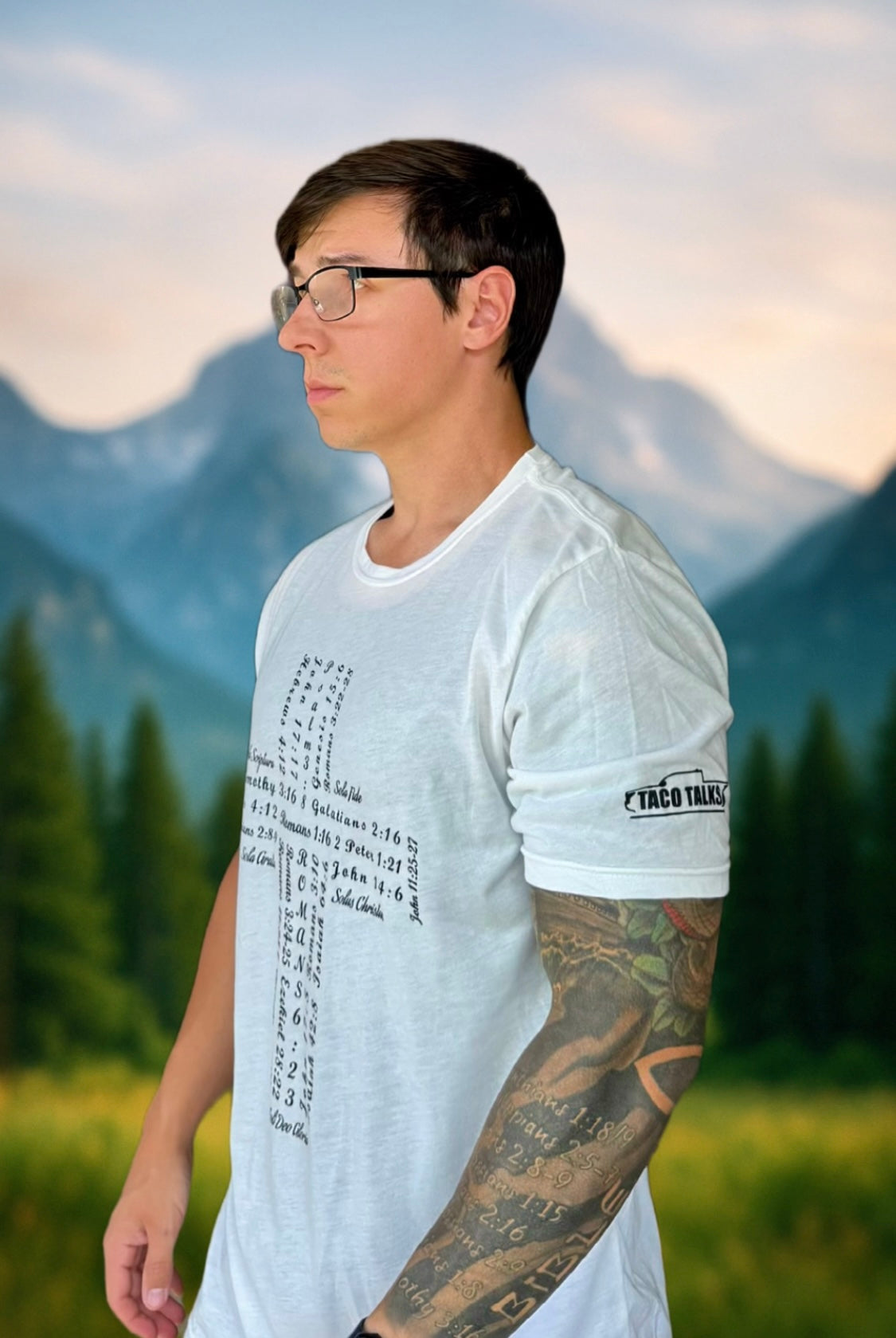 White/Black Sola Cross T-Shirt