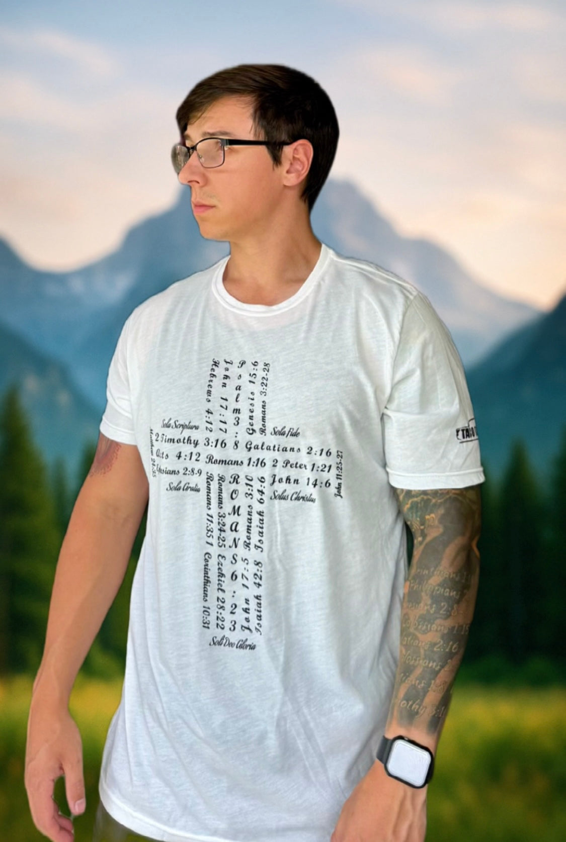 White/Black Sola Cross T-Shirt