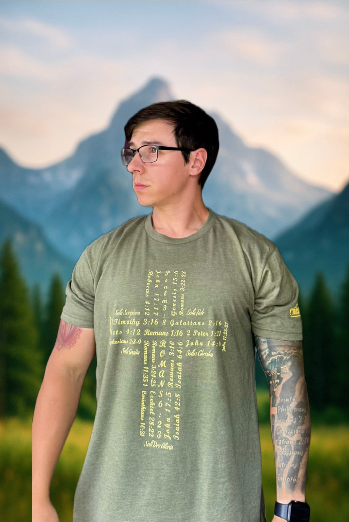 Green/Gold Sola Cross T-Shirt