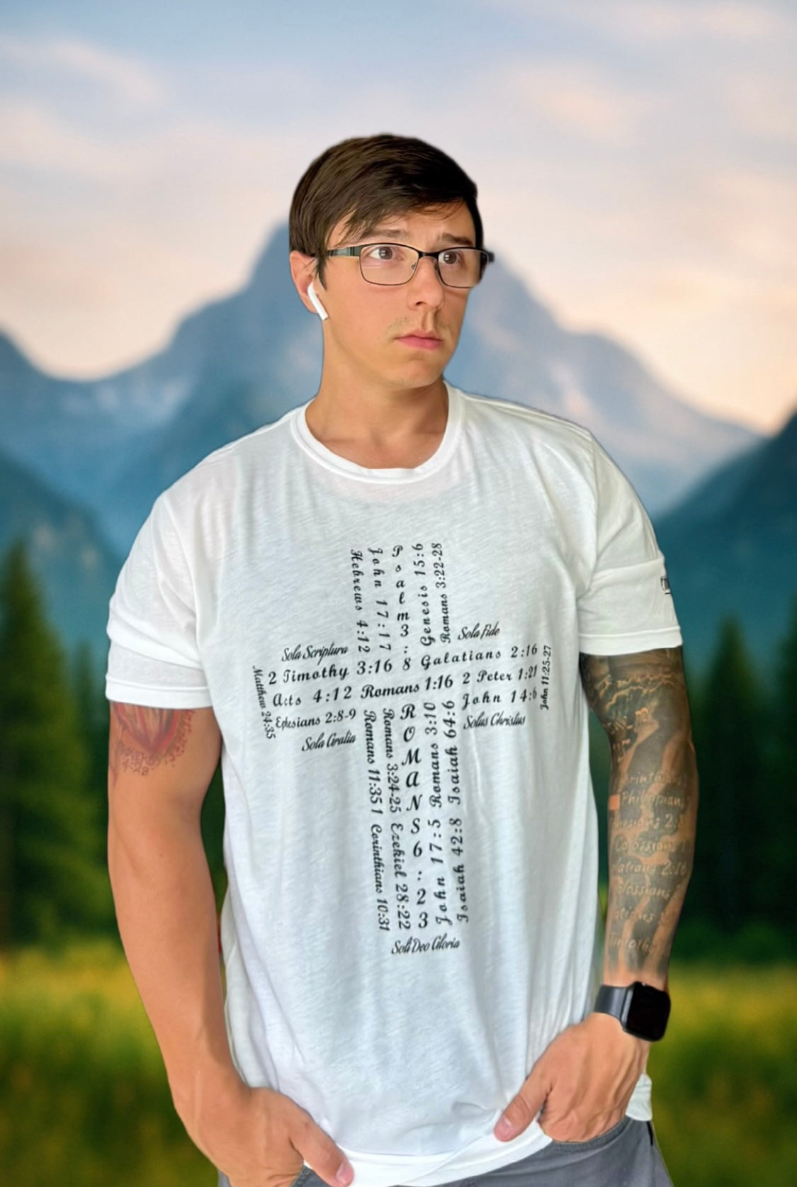 White/Black Sola Cross T-Shirt